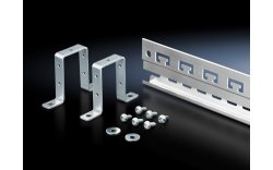 Rail for EMC shielding bracket and strain relief